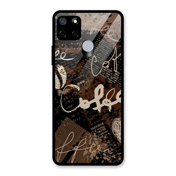 Coffee Scribbles Glass Back Case for Realme C15