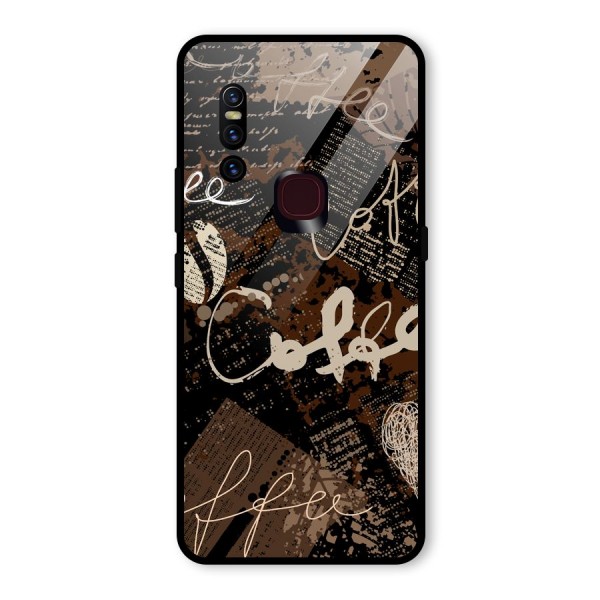 Coffee Scribbles Glass Back Case for Vivo V15