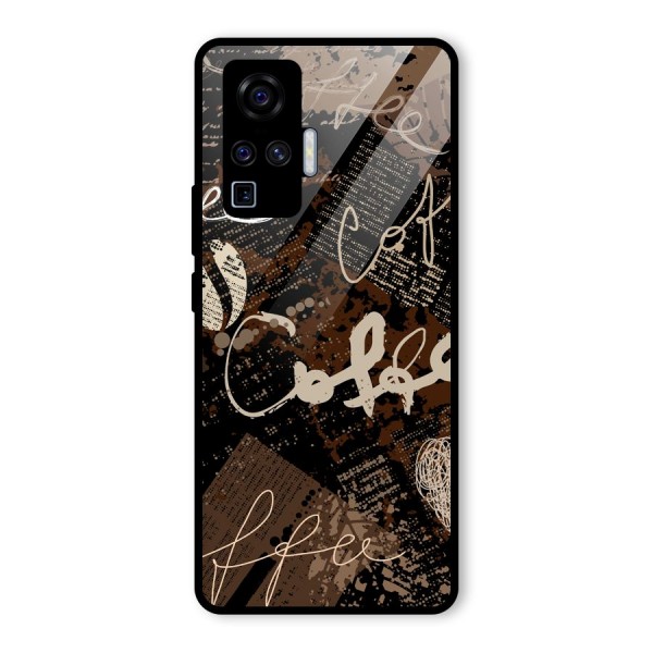 Coffee Scribbles Glass Back Case for Vivo X50 Pro