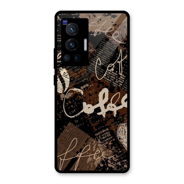 Coffee Scribbles Glass Back Case for Vivo X70 Pro