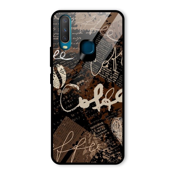 Coffee Scribbles Glass Back Case for Vivo Y12