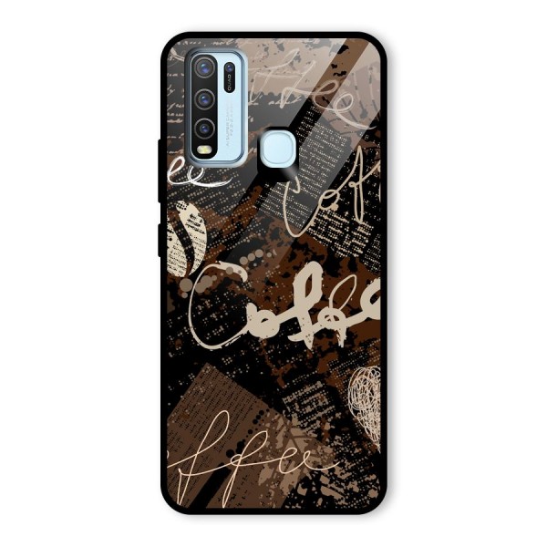 Coffee Scribbles Glass Back Case for Vivo Y30