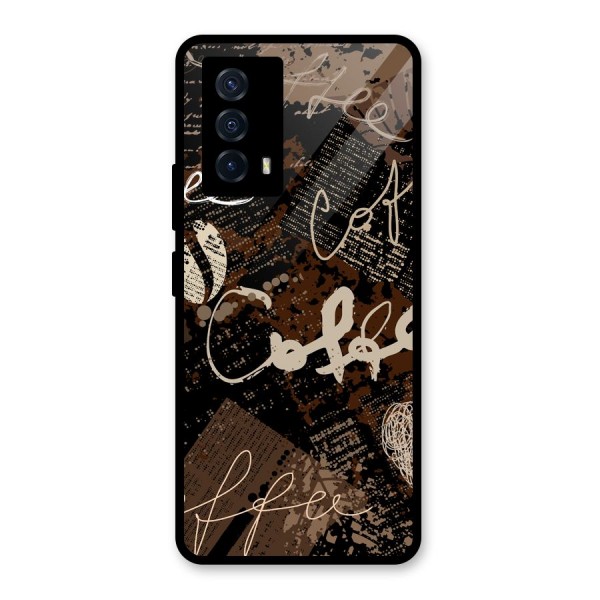 Coffee Scribbles Glass Back Case for Vivo iQOO Z5