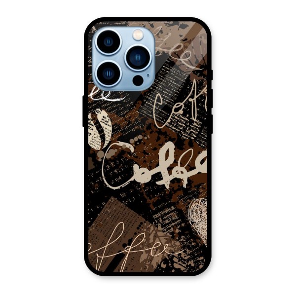 Coffee Scribbles Glass Back Case for iPhone 13 Pro