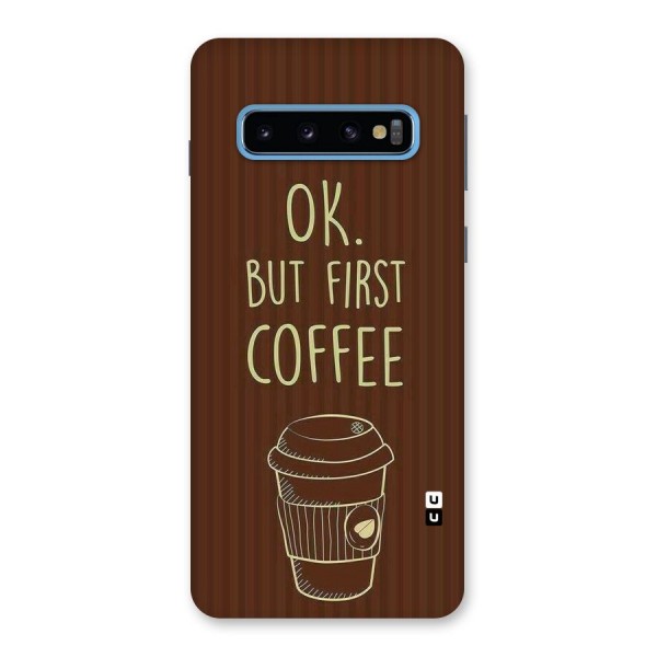 Coffee Stripes Back Case for Galaxy S10