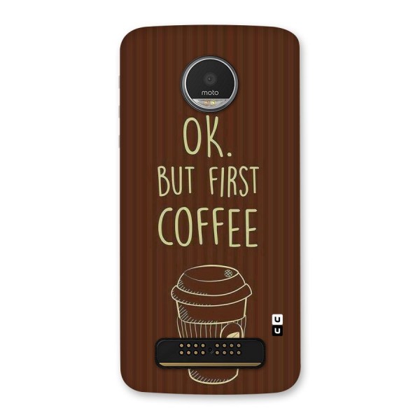 Coffee Stripes Back Case for Moto Z Play