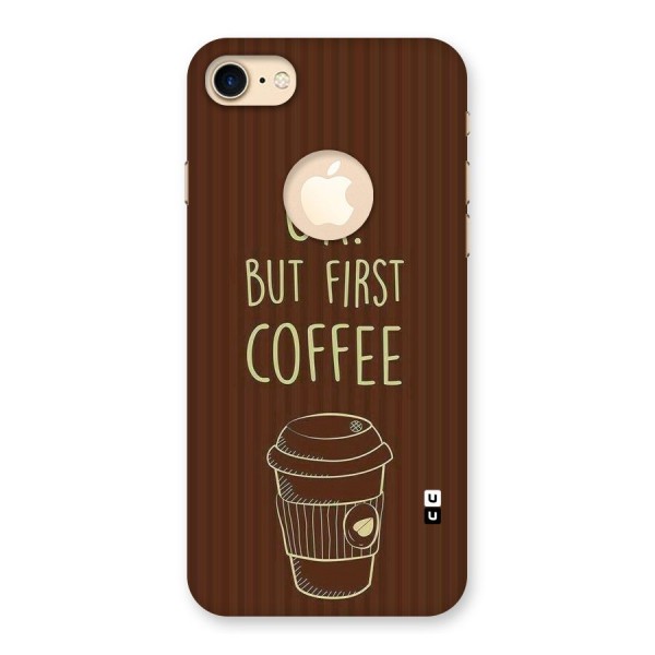 Coffee Stripes Back Case for iPhone 8 Logo Cut