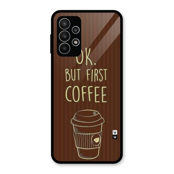 Coffee Stripes Glass Back Case for Galaxy A23