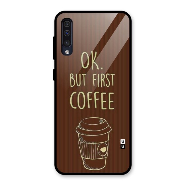 Coffee Stripes Glass Back Case for Galaxy A30s