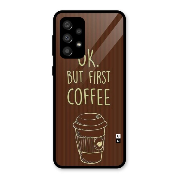 Coffee Stripes Glass Back Case for Galaxy A32