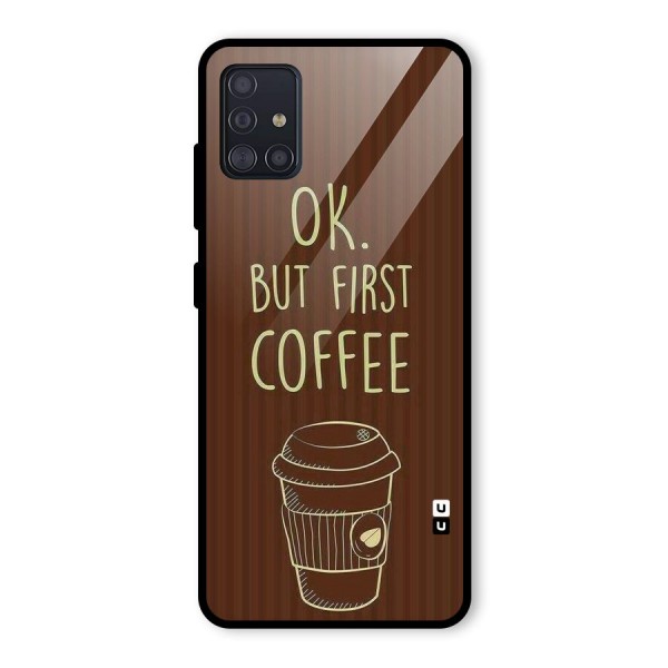 Coffee Stripes Glass Back Case for Galaxy A51