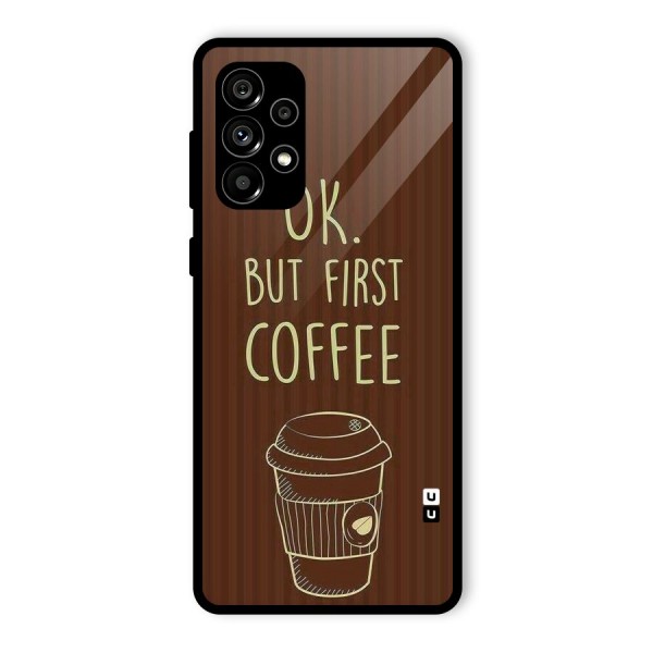 Coffee Stripes Glass Back Case for Galaxy A73 5G