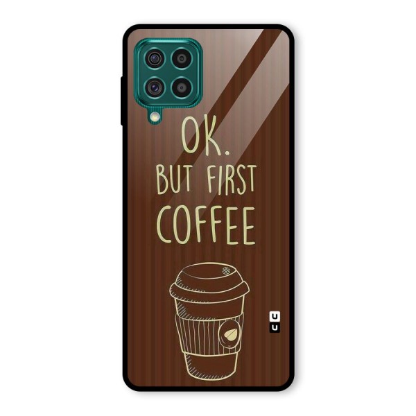 Coffee Stripes Glass Back Case for Galaxy F62