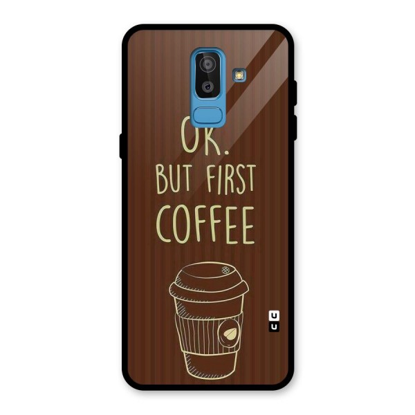 Coffee Stripes Glass Back Case for Galaxy J8