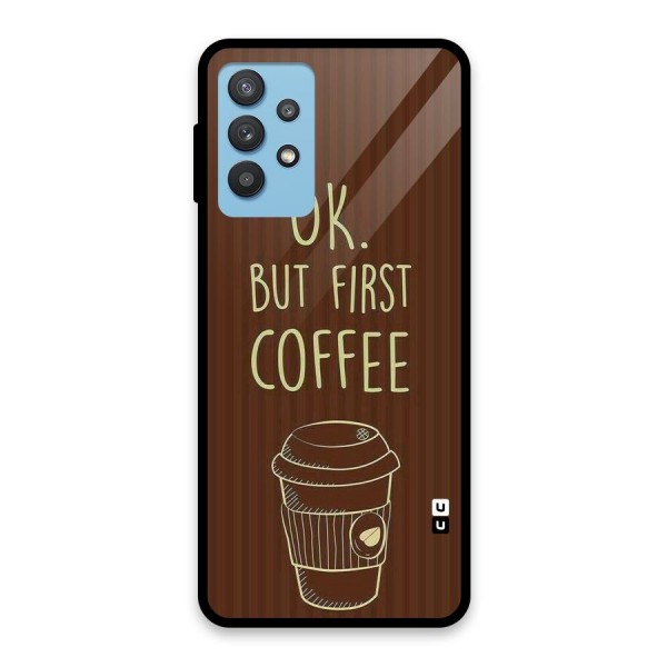 Coffee Stripes Glass Back Case for Galaxy M32 5G