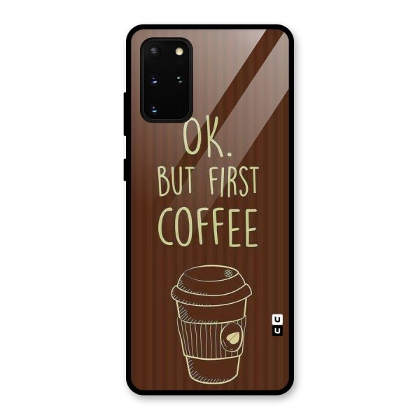 Coffee Stripes Glass Back Case for Galaxy S20 Plus