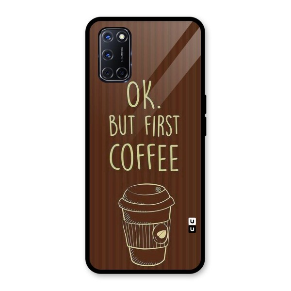 Coffee Stripes Glass Back Case for Oppo A52