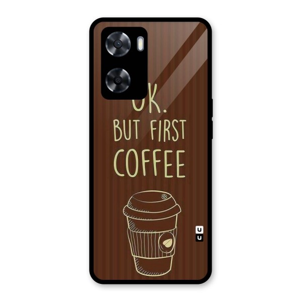 Coffee Stripes Glass Back Case for Oppo A57 2022