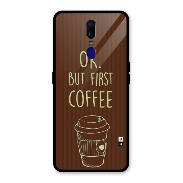 Coffee Stripes Glass Back Case for Oppo F11