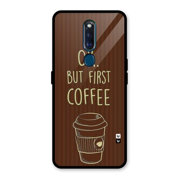 Coffee Stripes Glass Back Case for Oppo F11 Pro