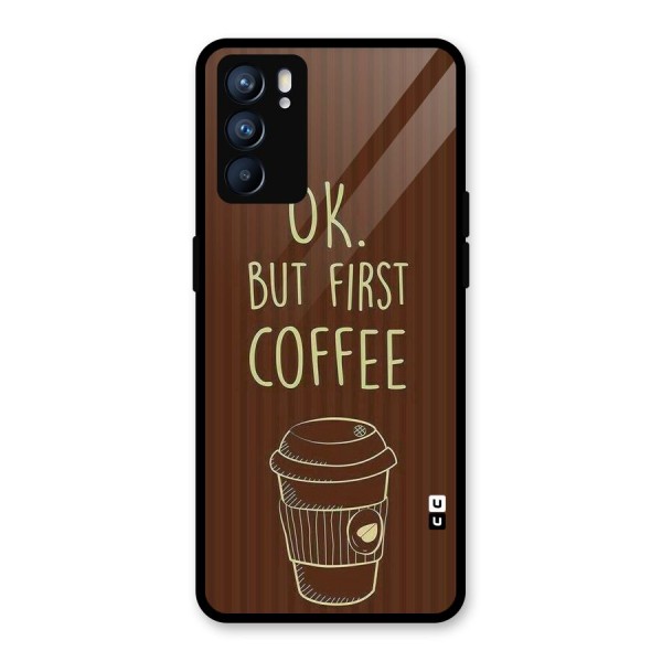 Coffee Stripes Glass Back Case for Oppo Reno6 5G