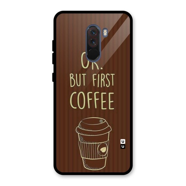 Coffee Stripes Glass Back Case for Poco F1