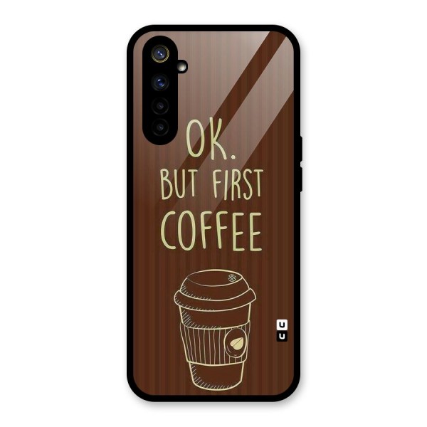 Coffee Stripes Glass Back Case for Realme 6