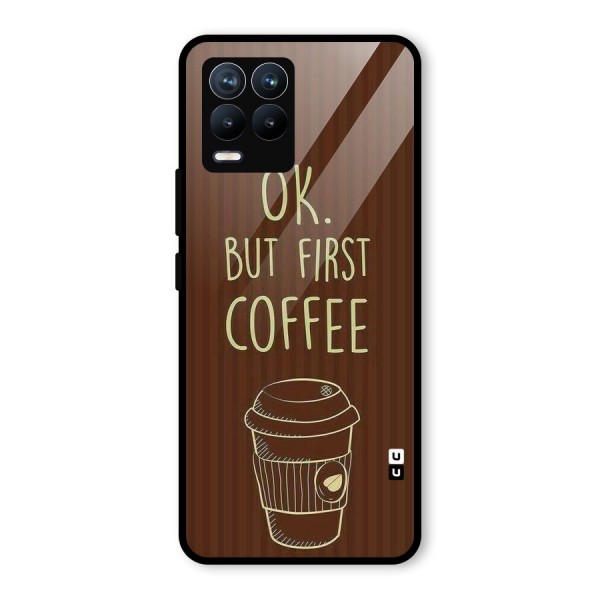 Coffee Stripes Glass Back Case for Realme 8 Pro