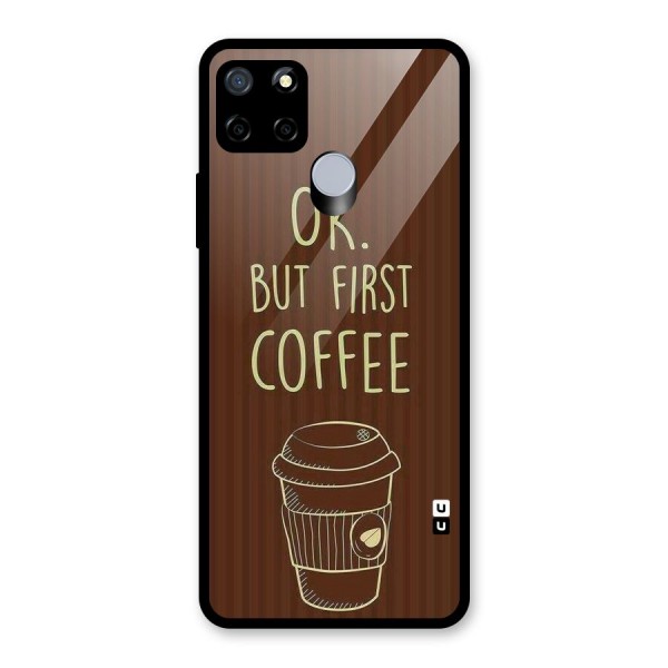 Coffee Stripes Glass Back Case for Realme C15