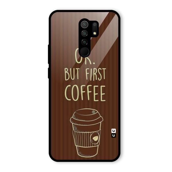 Coffee Stripes Glass Back Case for Redmi 9 Prime