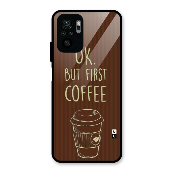 Coffee Stripes Glass Back Case for Redmi Note 10