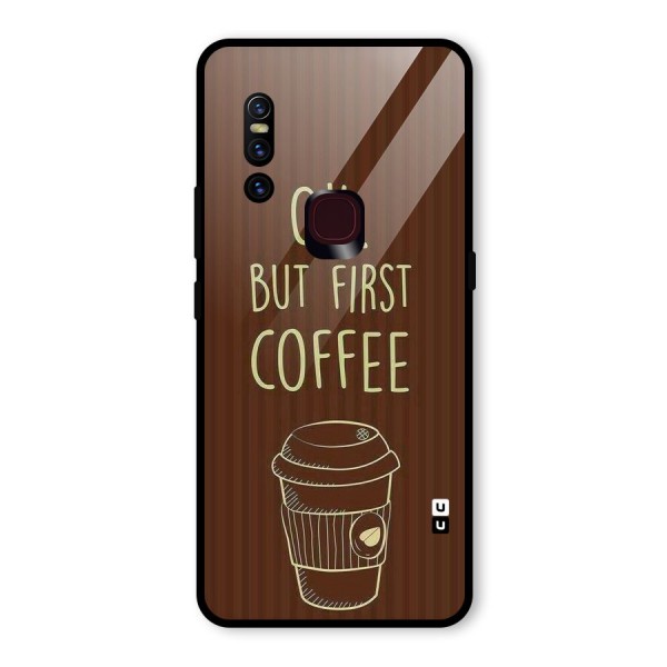 Coffee Stripes Glass Back Case for Vivo V15