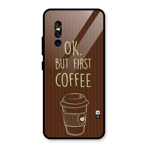 Coffee Stripes Glass Back Case for Vivo V15 Pro