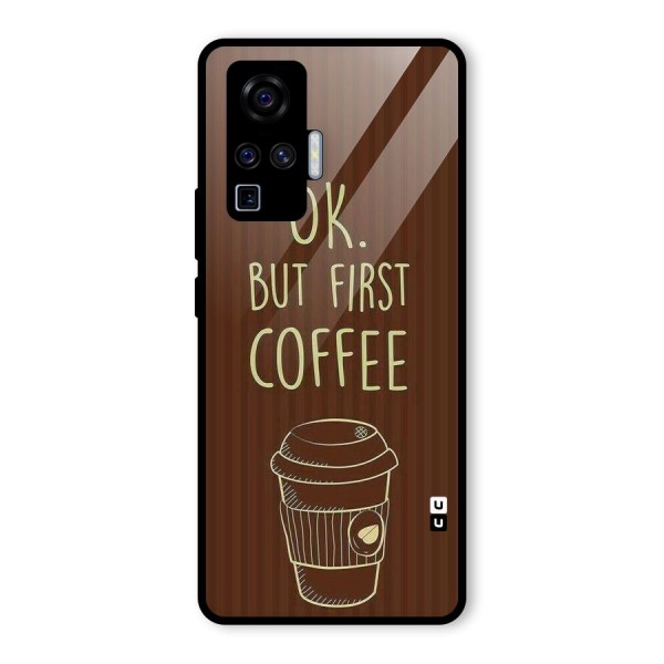 Coffee Stripes Glass Back Case for Vivo X50 Pro