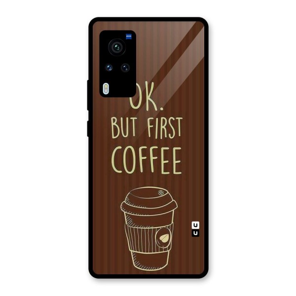 Coffee Stripes Glass Back Case for Vivo X60 Pro