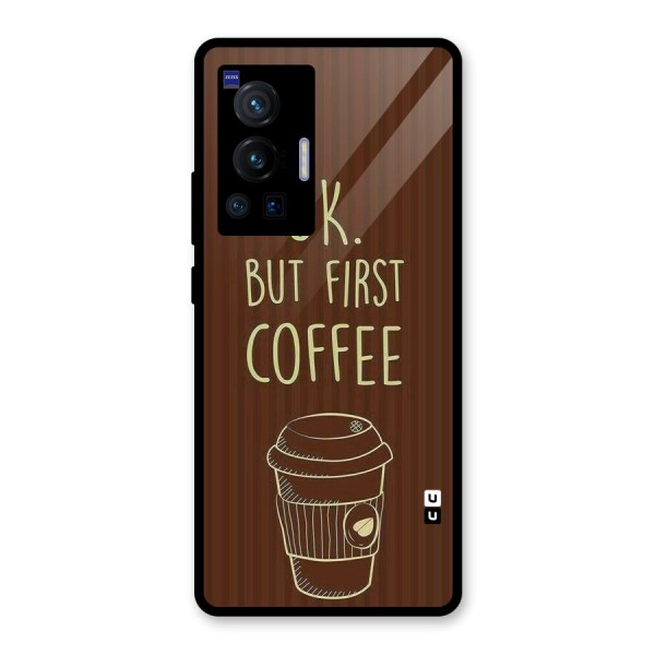 Coffee Stripes Glass Back Case for Vivo X70 Pro