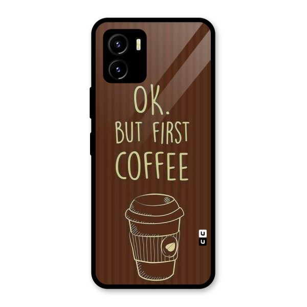 Coffee Stripes Glass Back Case for Vivo Y15s