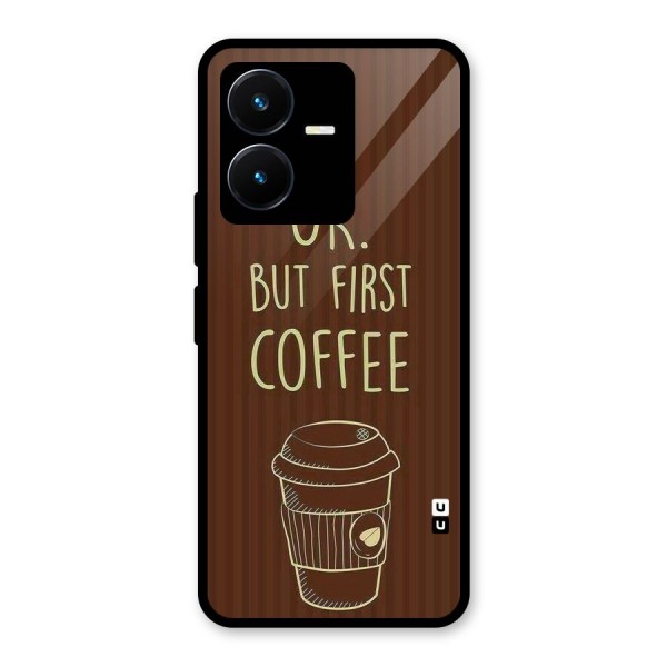 Coffee Stripes Glass Back Case for Vivo Y22