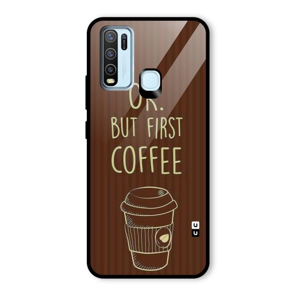 Coffee Stripes Glass Back Case for Vivo Y30