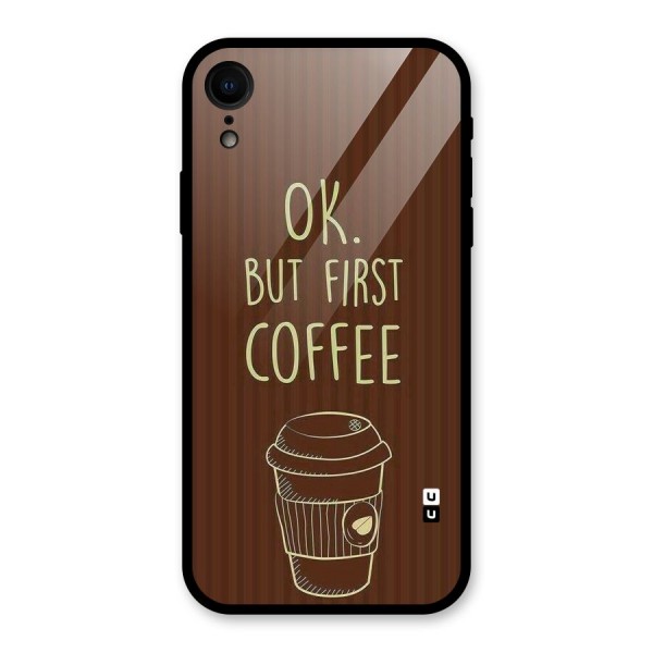 Coffee Stripes Glass Back Case for XR