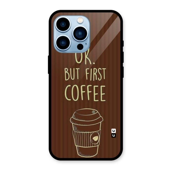 Coffee Stripes Glass Back Case for iPhone 13 Pro