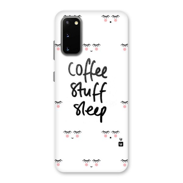 Coffee Stuff Sleep Back Case for Galaxy S20