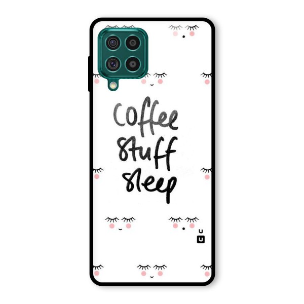 Coffee Stuff Sleep Glass Back Case for Galaxy F62