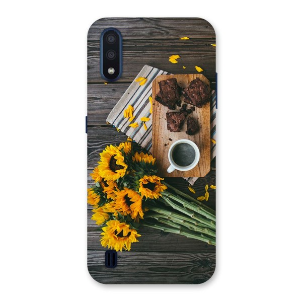 Coffee and Flowers Back Case for Galaxy M01