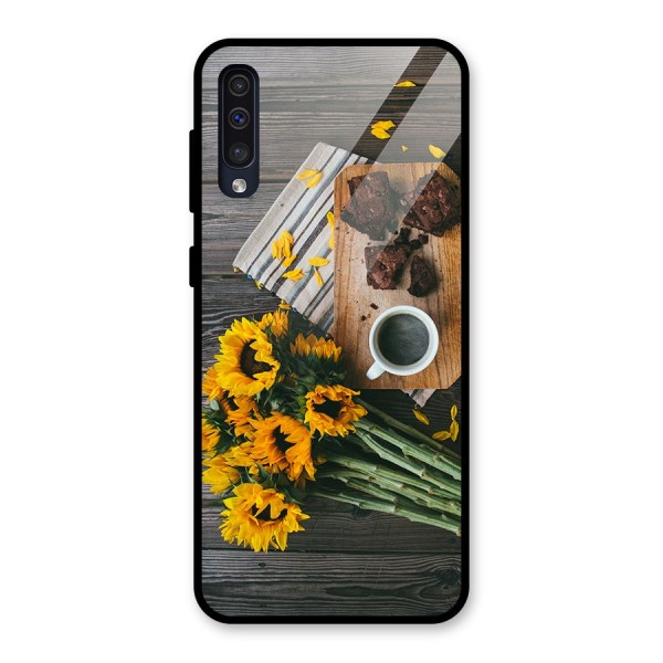 Coffee and Flowers Glass Back Case for Galaxy A50s