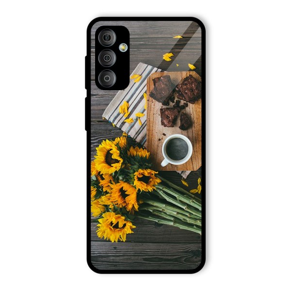 Coffee and Flowers Glass Back Case for Galaxy F23