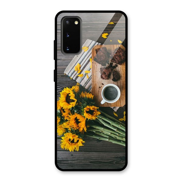 Coffee and Flowers Glass Back Case for Galaxy S20