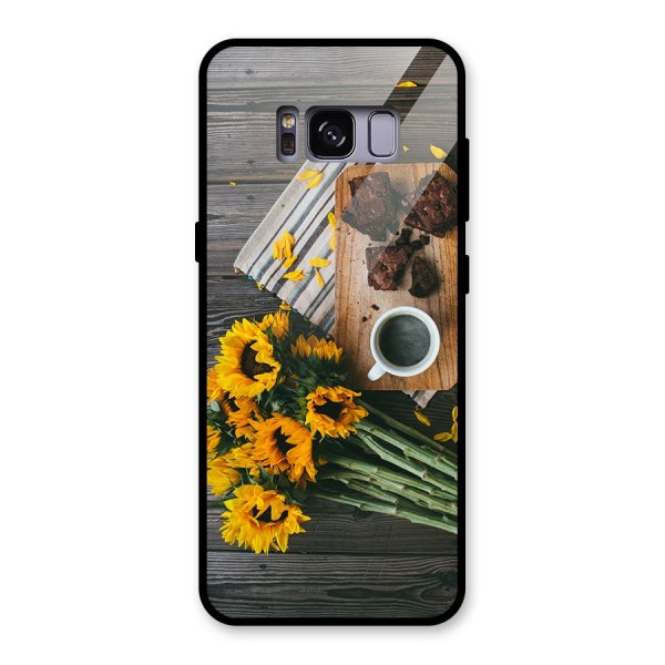 Coffee and Flowers Glass Back Case for Galaxy S8