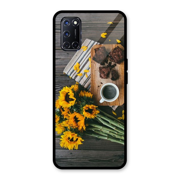 Coffee and Flowers Glass Back Case for Oppo A52