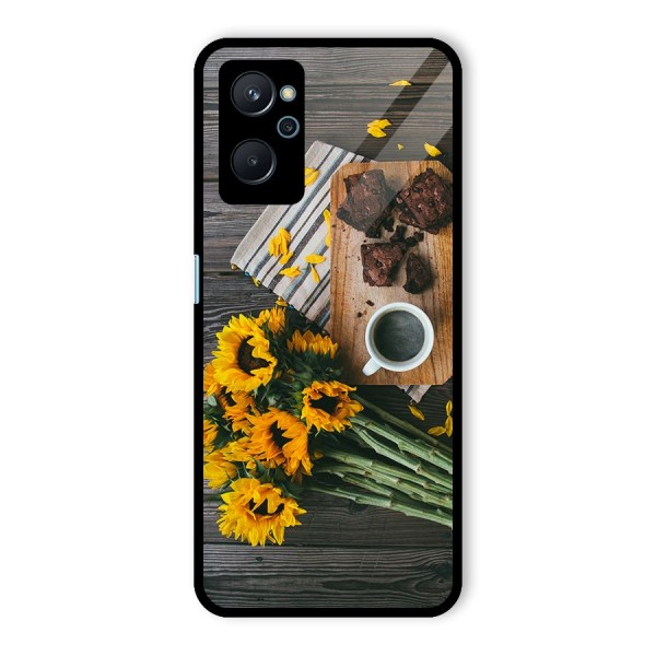 Coffee and Flowers Glass Back Case for Realme 9i